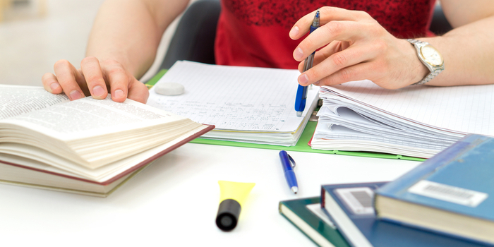 one of the students preparing for his exams